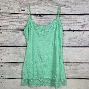 Maurices Mint Lace Trim Cami Tank Top Size M